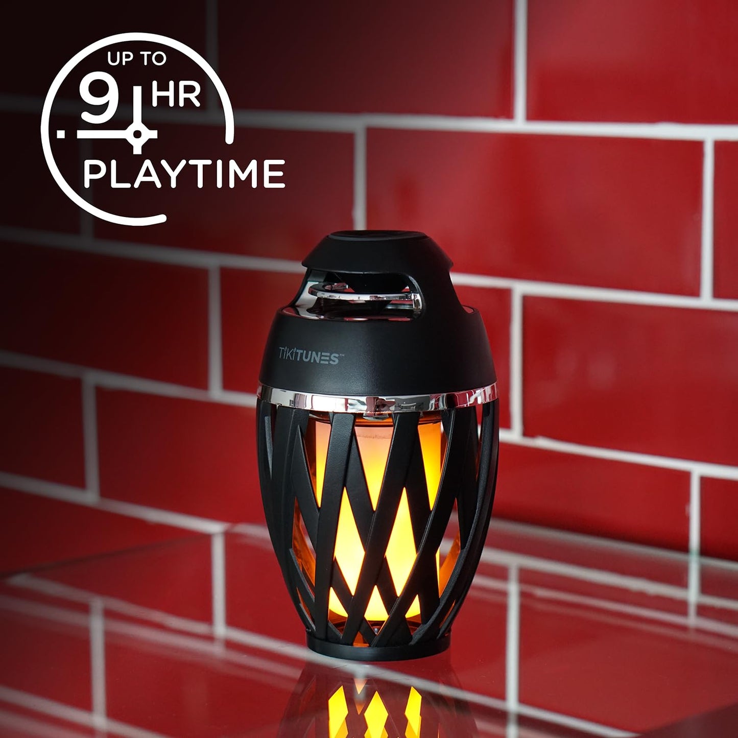 TikiTunes Portable Bluetooth 5.0 Indoor/Outdoor Wireless Speaker, LED Torch Atmospheric Lighting Effect, 5-Watt Audio USB Speaker, 2000 mAh Battery for iPhone/iPad/Android