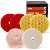 Buffing Polishing Pads, SPTA 6 Inch 150mm Body Repair Polishing Pad Set Made for 6 Inch Backing Plate, 6 Pcs Buffing Pads with Sponge, Wool and Micro-Fiber Pad Set for Car Detailing polishing Buffing