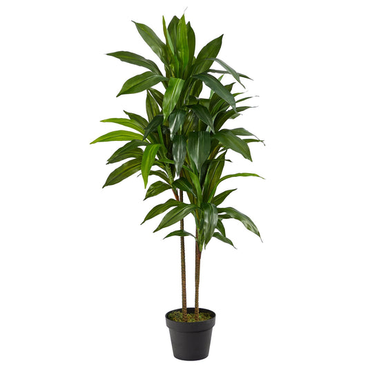 Nearly Natural 48in Dracaena Silk Plant (Real Touch) Green