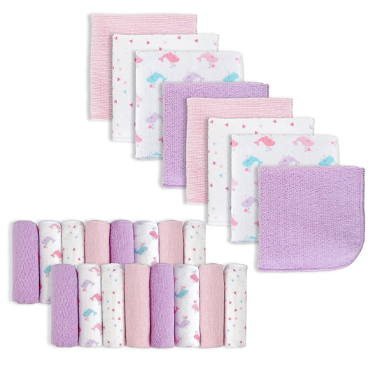Baby Washcloths, 24Pack Baby Wash Cloths Extra Soft & Ultra Absorbent, Baby Towels and Washcloths Face Towel Unisex for Boys Girls Face & Body, Washclothes Gentle on Sensitive Skin, 9x9 Unicorn