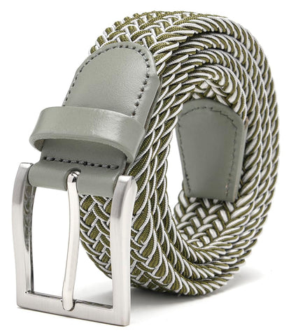 Fabio Valenti Men's Stretch Belt,Woven Braided Web Belt 1 3/8 for Golf Casual Pants Shirts Jeans