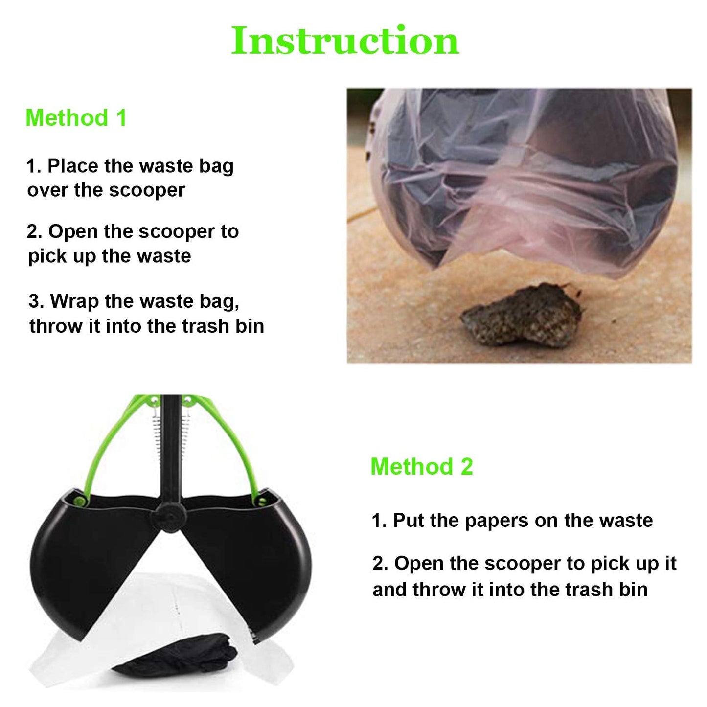 ienjoyed 28" Large Pooper Scooper for Dogs, Heavy Duty Poop Scooper for Large Medium & Small Dog, Pet Dog Pooper Scooper for Grass & Gravel Pick Up