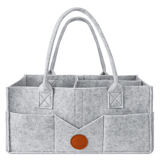 Maliton Baby Diaper Caddy Organizer for Changing Table, Nursery Storage Bin Basket with Handle, Felt Diaper Organizer Suitable for Indoor Outdoor (Khaki)