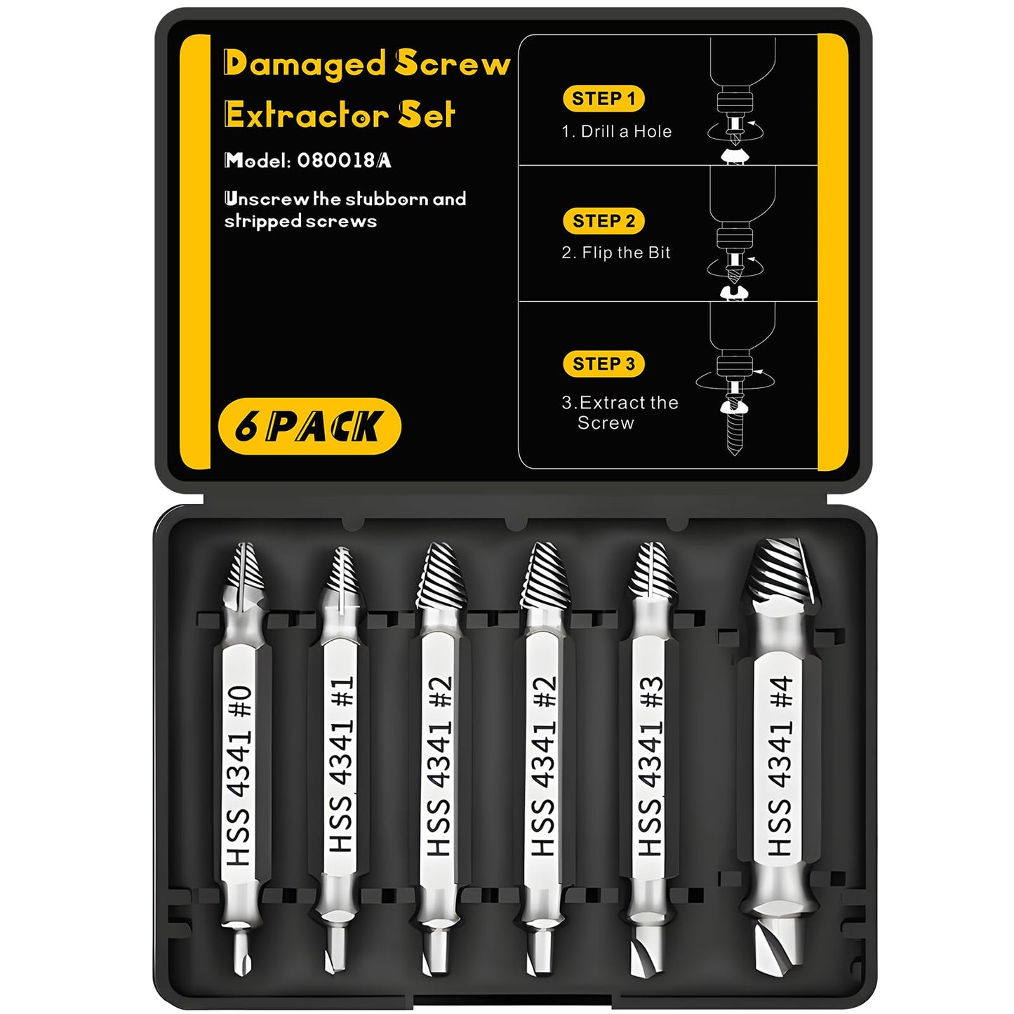 Damaged Screw Extractor Set, Christmas Stocking Stuffers for Men Adults, Stripped Screws Nuts & Bolts Drill Bit Tools for Easy Removal Broken Bolt or Screw, Retirement Birthday Gifts for Men (Silver)