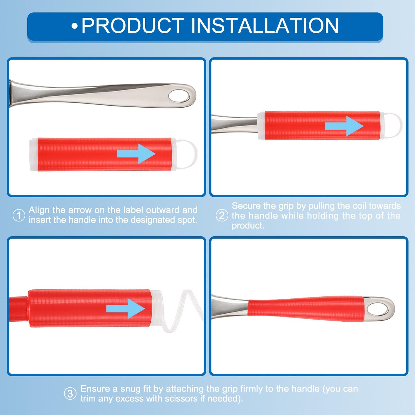 uxcell 3 Pcs Silicone Pan Handle Sleeve, Heat Resistant Potholder Pot Holders Cover Sleeve for Frying Pan Handle Spatulas, Grey (M)