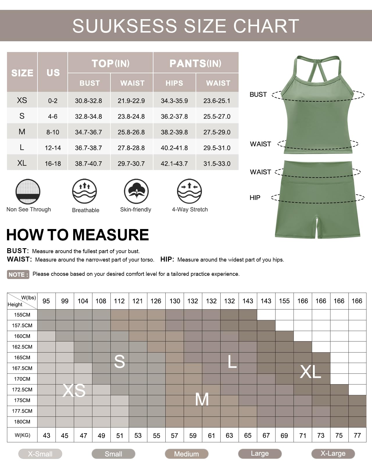 SUUKSESS Women 2 Piece Workout Sets High Waisted Tummy Control Biker Shorts Halter Padded Tank Tops Racerback Sports Bras (Hemp Pink, M)