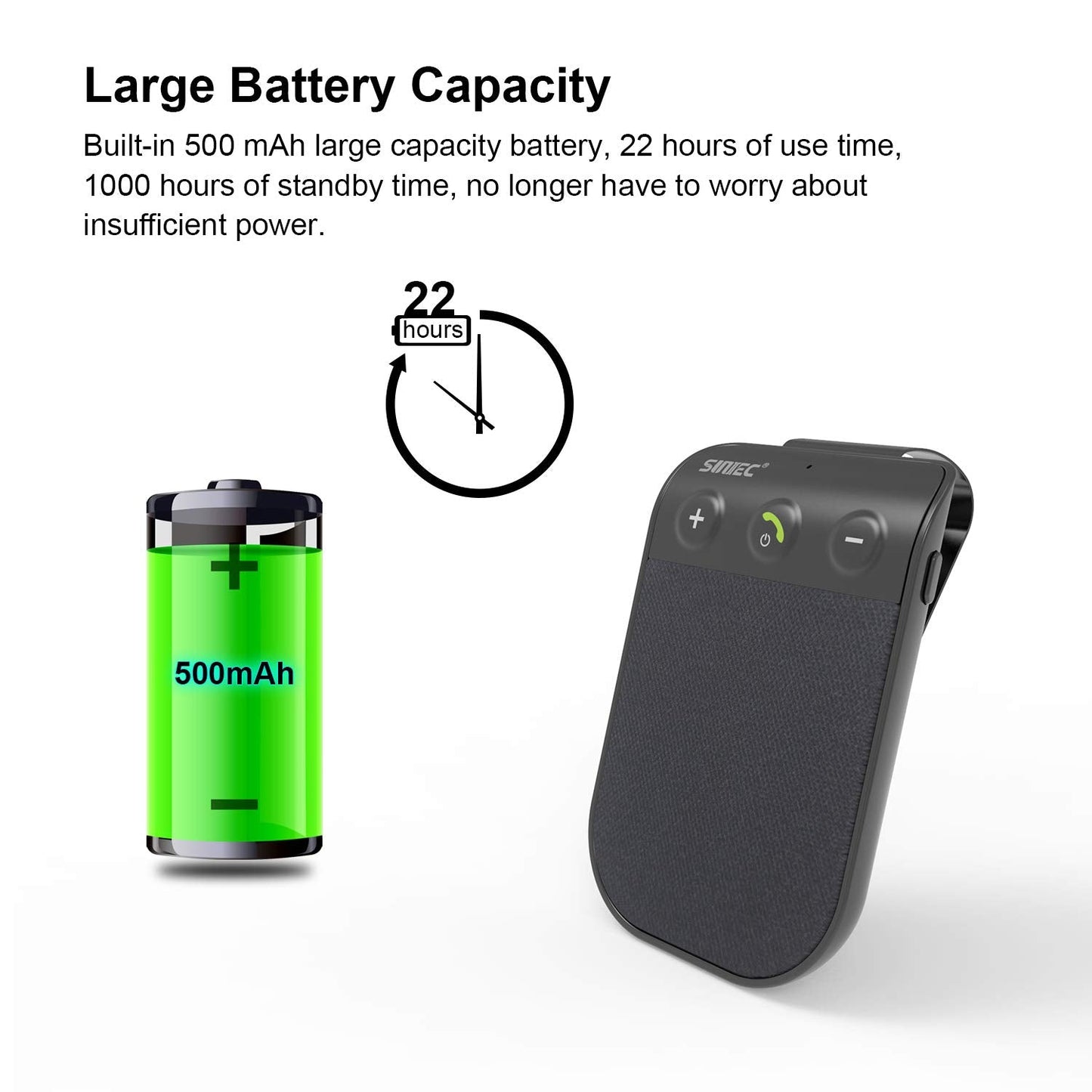 Bluetooth Speaker for Car, Handsfree Bluetooth Speaker Phone for Cell Phone Car Kit, AUTO Power ON Off Support Siri Voice Assistant, Wireless Kit with Visor Clip