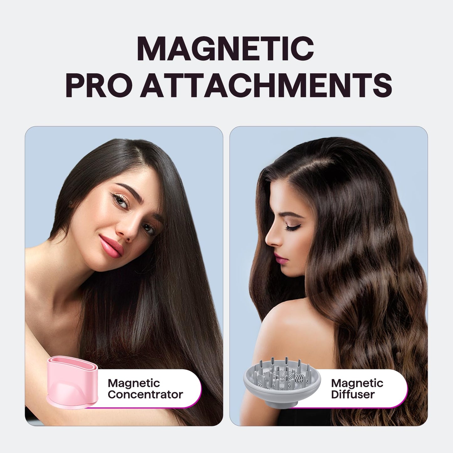 Hair Dryer, Wavytalk Turblow Pro Fast Drying Blow Dryer with Diffuser, High Speed Hair Dryer with 110,000 RPM, Pro Negative Ions for Reduces Damage, Frizz Smoothing, 3 Speeds & 3 Temps, Pink