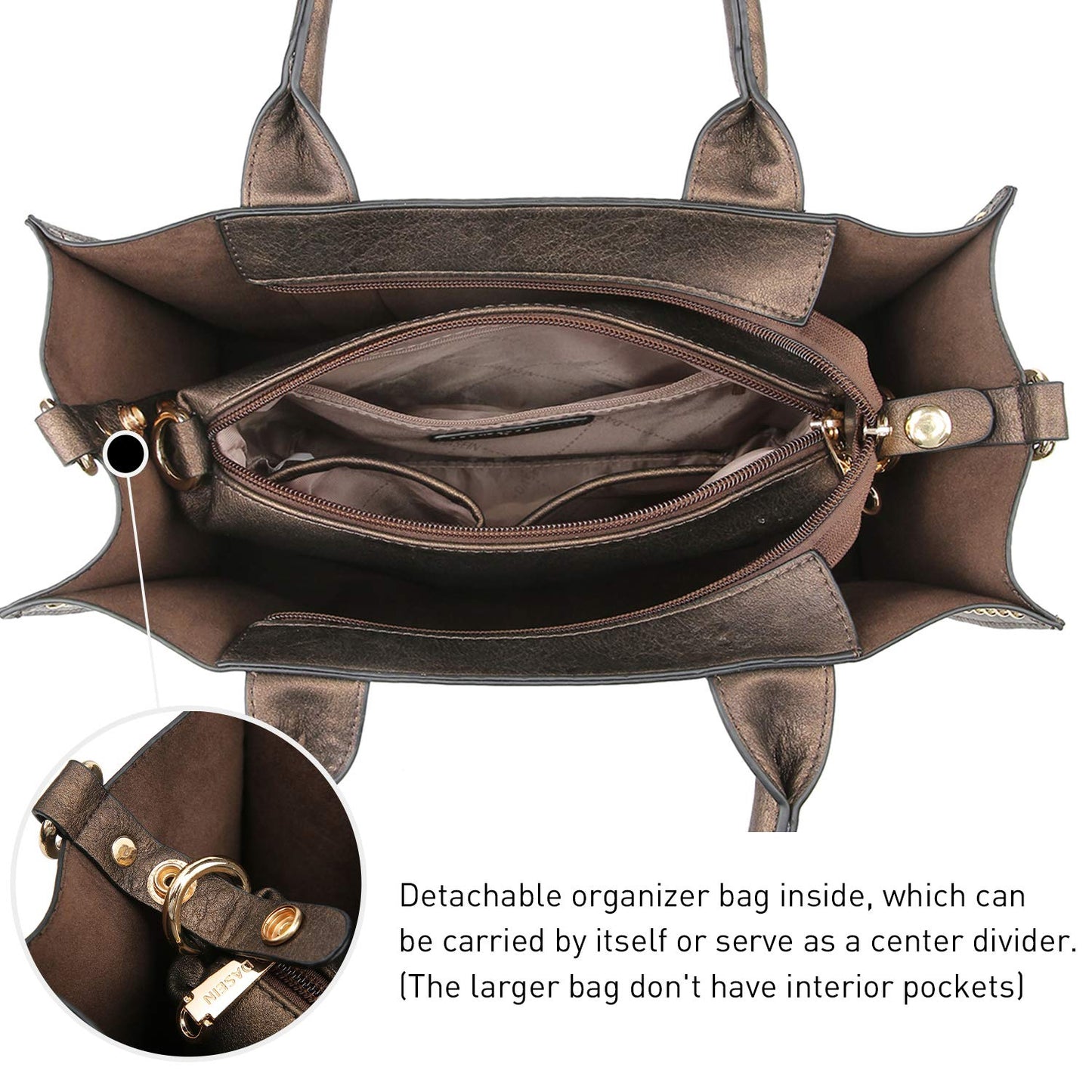 Dasein Purses Handbags for Women Tote Wallet Set Top Handle Satchel Shoulder Hobo Bag 3pcs