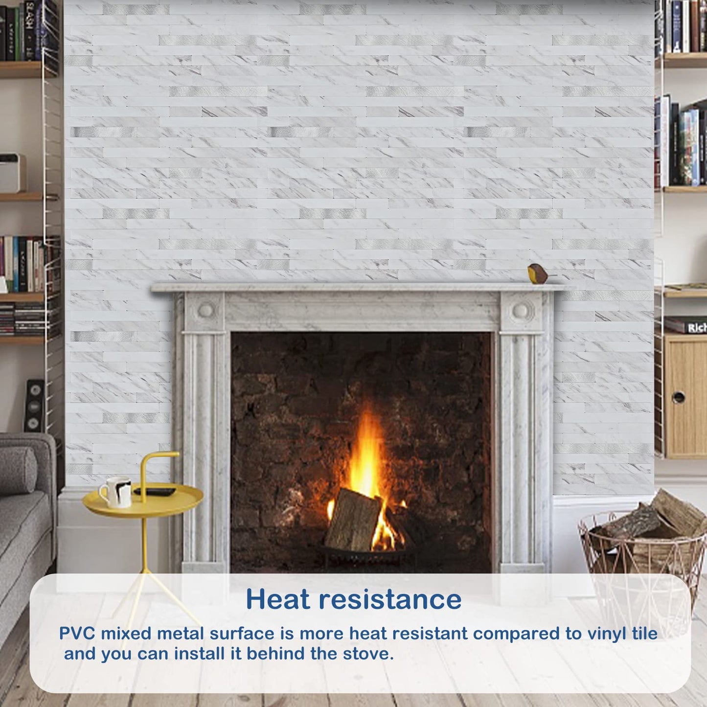 Midcard 20 Sheets Peel and Stick Backsplash PVC Wall Tile - Waterproof & Removable Self Adhesive Backsplash for Kitchen, Bathroom, Laundry Room.