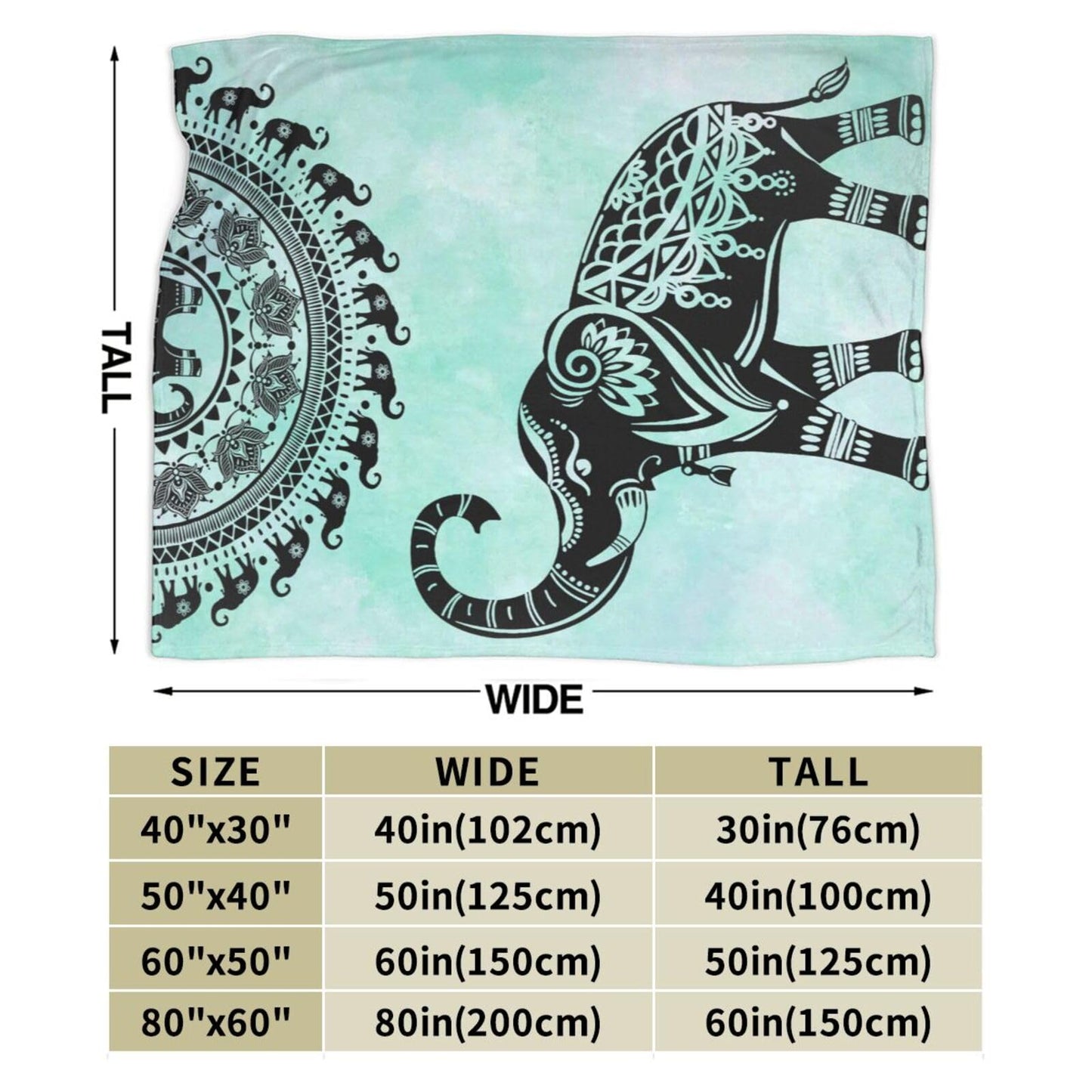 Elephant Blanket Soft Cozy Elephants Throw Blanket Gifts for Women Girls Super Plush Warm Elephant Stuff Lightweight Fleece Flannel Gift Blankets for Kids Adults 50"X40"