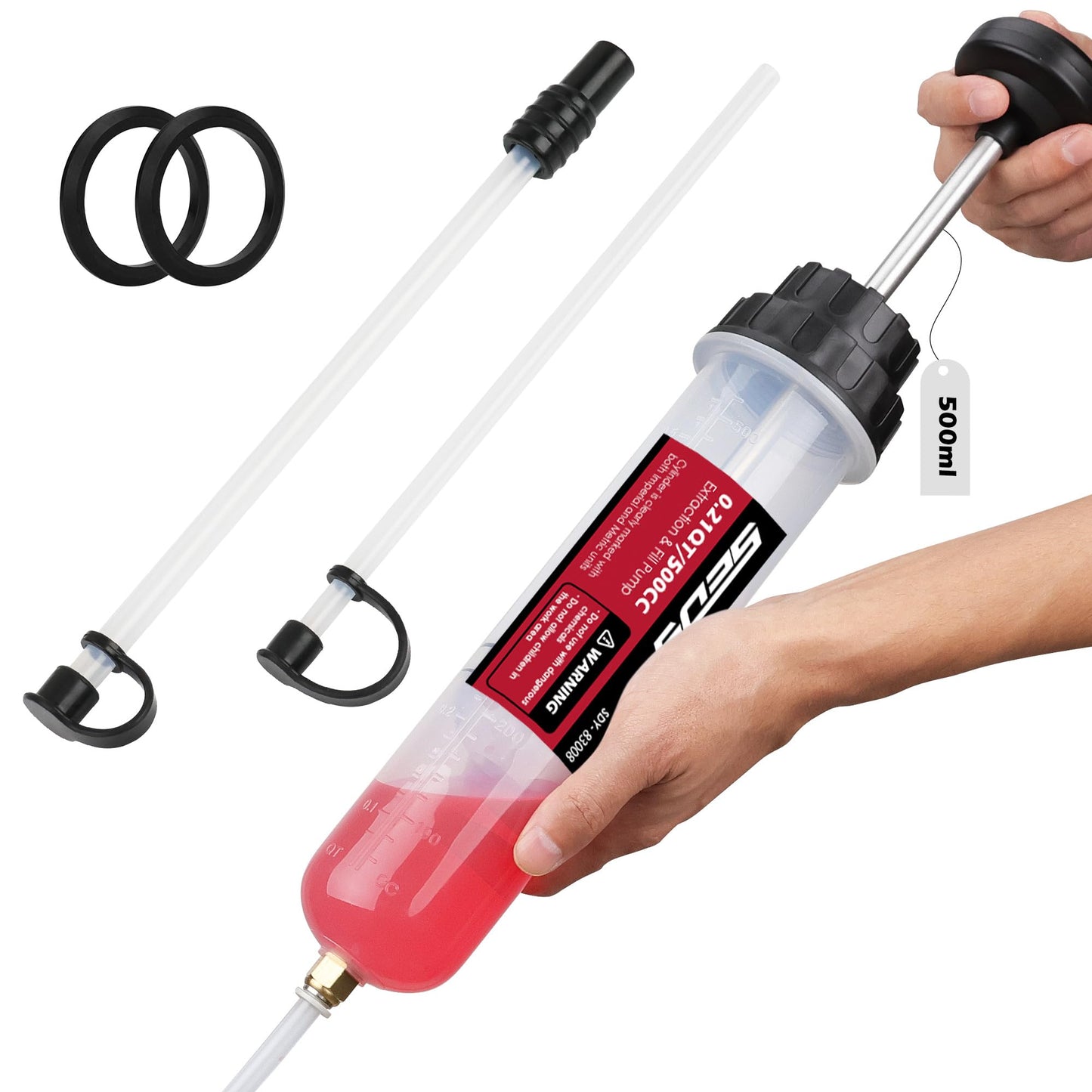 SEDY Fluid Extractor - 200cc Multi-Purpose Syringe, Oil Suction Pump, Manual Extraction and Filling Pump, Automotive Oil Syringe