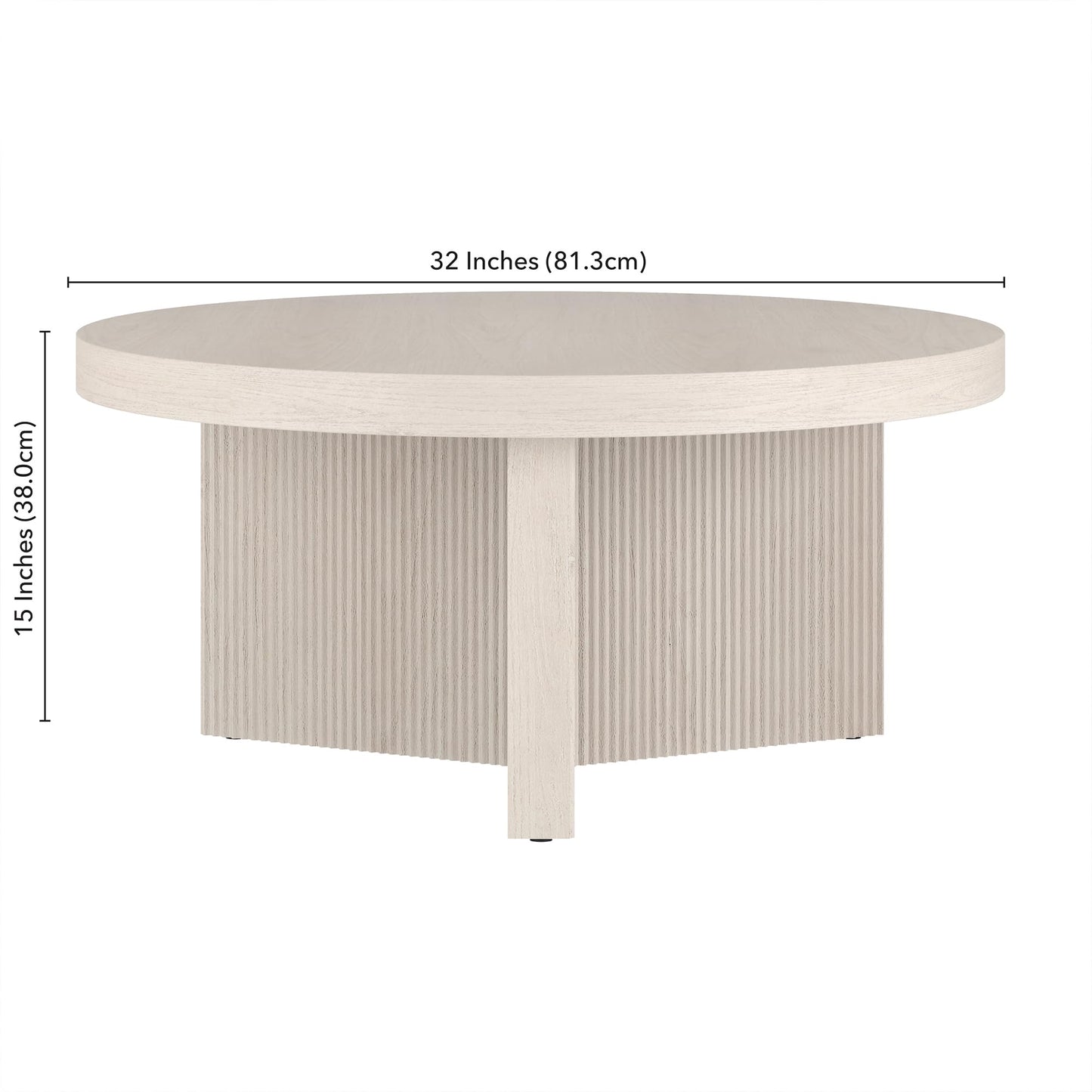 Henn&Hart Holm Coffee Table, 32" Wide, White