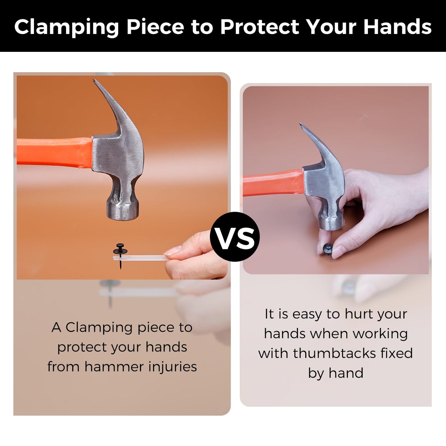 50 PCS Push Pins Picture Hangers Wall Hooks, Double Headed Thumb Tacks Without Nails, Renter Friendly Decor Thumbtacks for Tapestry Frame Art Photos (Black)