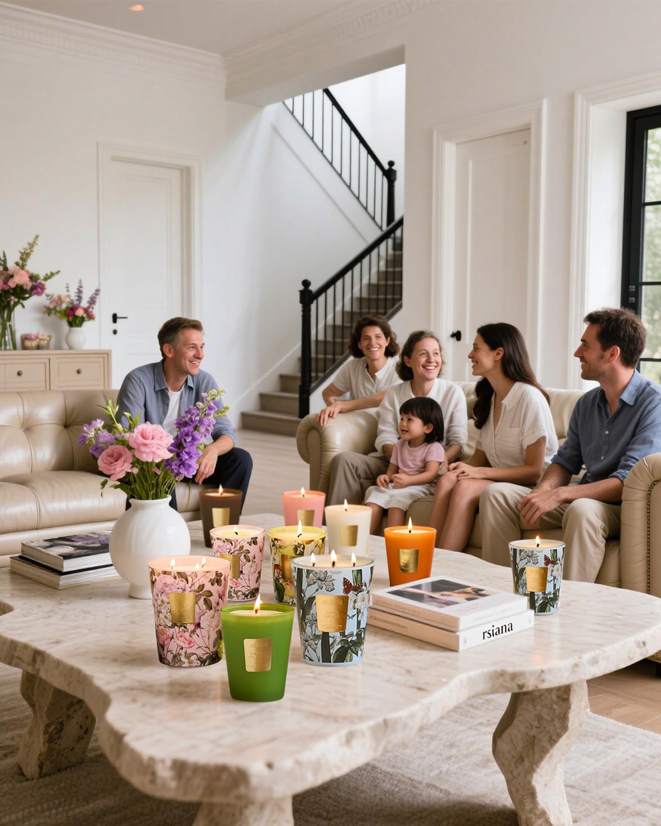 M&SENSE Peony Blush Sude Scented Natural Soy Wax Candle, 14.1oz 60 Hours Long Lasting Slow Burning Candles for Home Decor, Aromatherapy Candle for Stress Relief