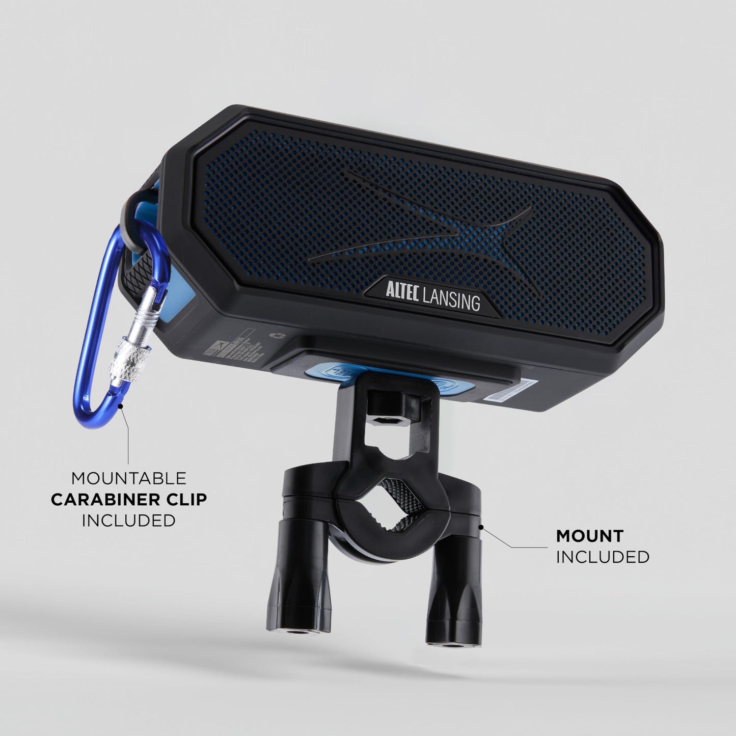 Altec Lansing Magnetic Bluetooth Speaker HYDRAJOLT 2.0, Waterproof IP67, 12W Output Power, 16H Battery, Multicolor LED, 100ft Wireless Range, Voice Assistant, USB-C Quick Charge