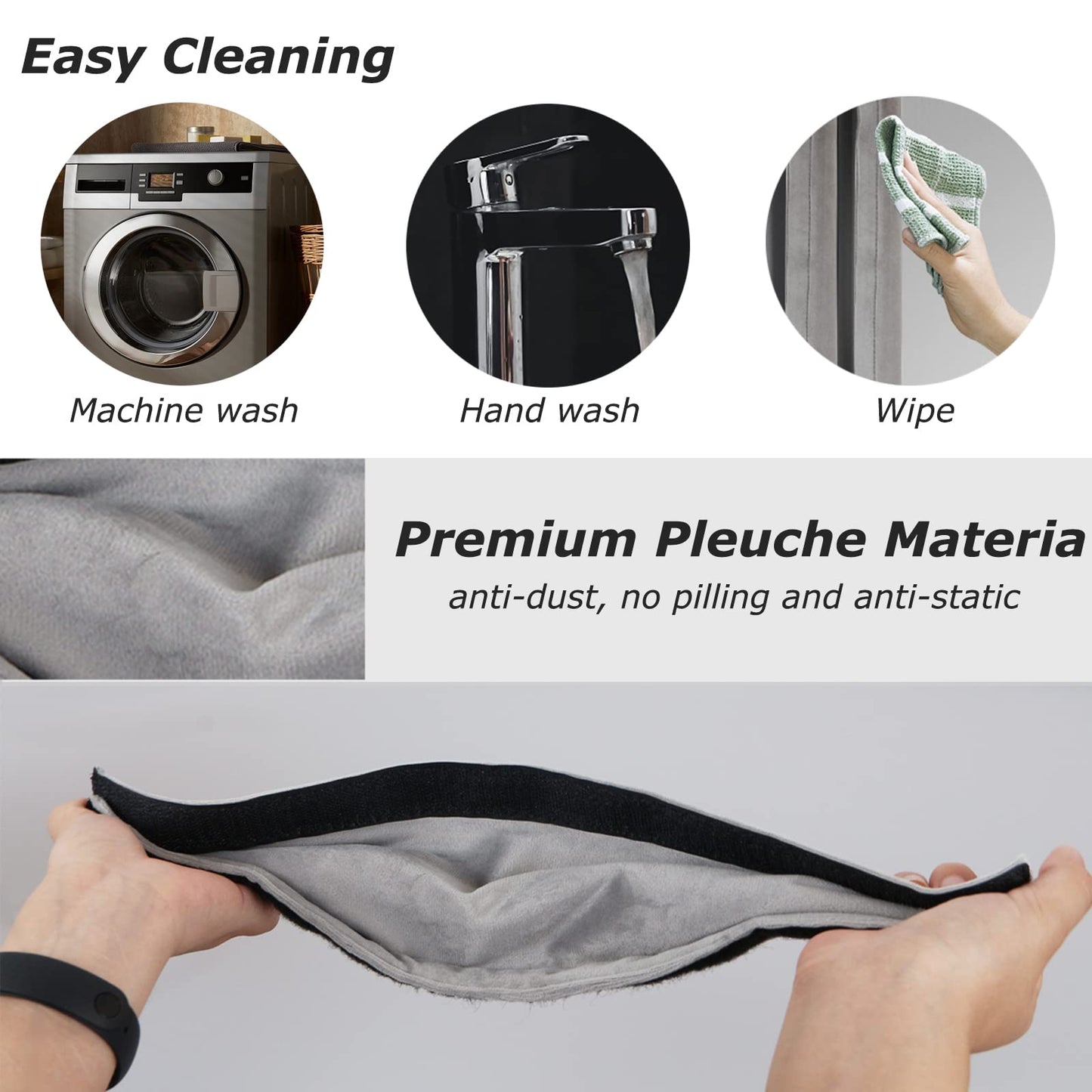 Daixers 3PCS Refrigerator Door Handle Covers Kitchen Decor Keep Appliance Clean Anti-Static Stains for Fridge Dishwashers Velvet (Grey)