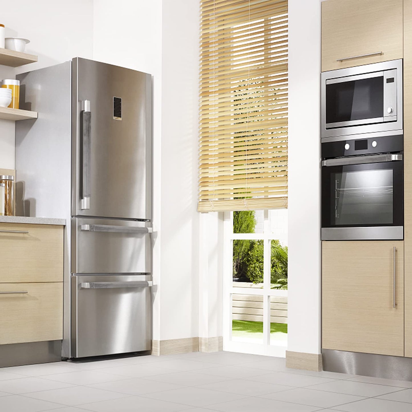 Daixers 3PCS Refrigerator Door Handle Covers Kitchen Decor Keep Appliance Clean Anti-Static Stains for Fridge Dishwashers Velvet (Grey)