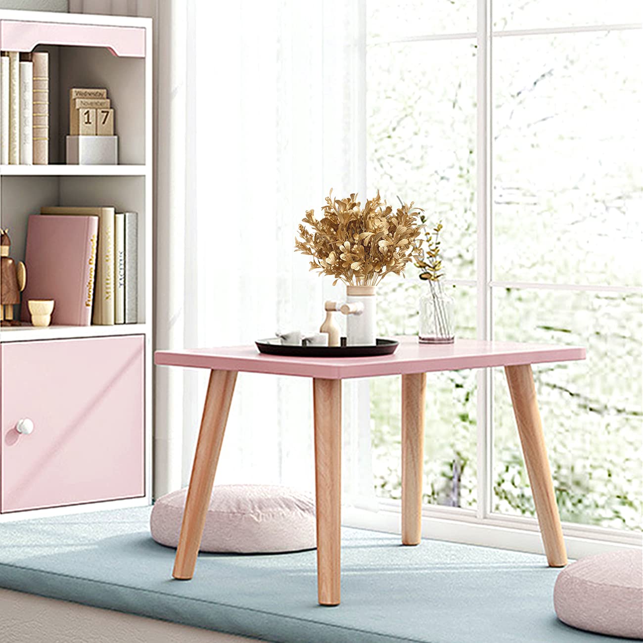 PASYOU Fake Plants Christmas Decorations, Golden Artificial Flowers Plastic Grass Shrubs Leaves Indoor Outdoor Home Garden Party Hotel Verandah Wedding Event Bouquet Faux DIY Decor - Gold 4 Pack