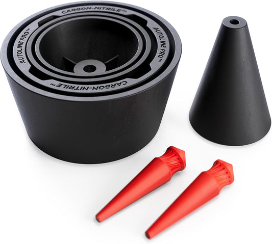 AutoLine Pro Premium Cone and Plugs 2-in-1 Adapters | for Automotive Smoke Machine Leak Testing | Cone & Cap Plugs Function | CarbonNitrile™ | Patented Design.