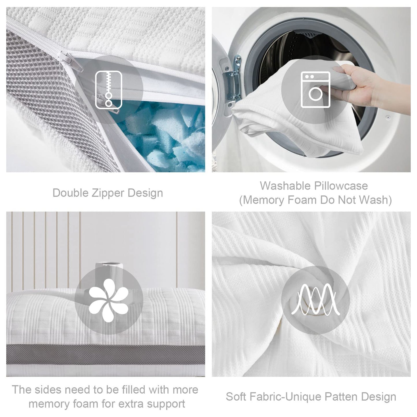 Meoflaw Cooling Pillows King Size Set of 2,Shredded Memory Foam Bed Pillows for Sleeping, Supportive King Pillows for Back & Side Sleepers,Adjustable King Size with Removable Cover