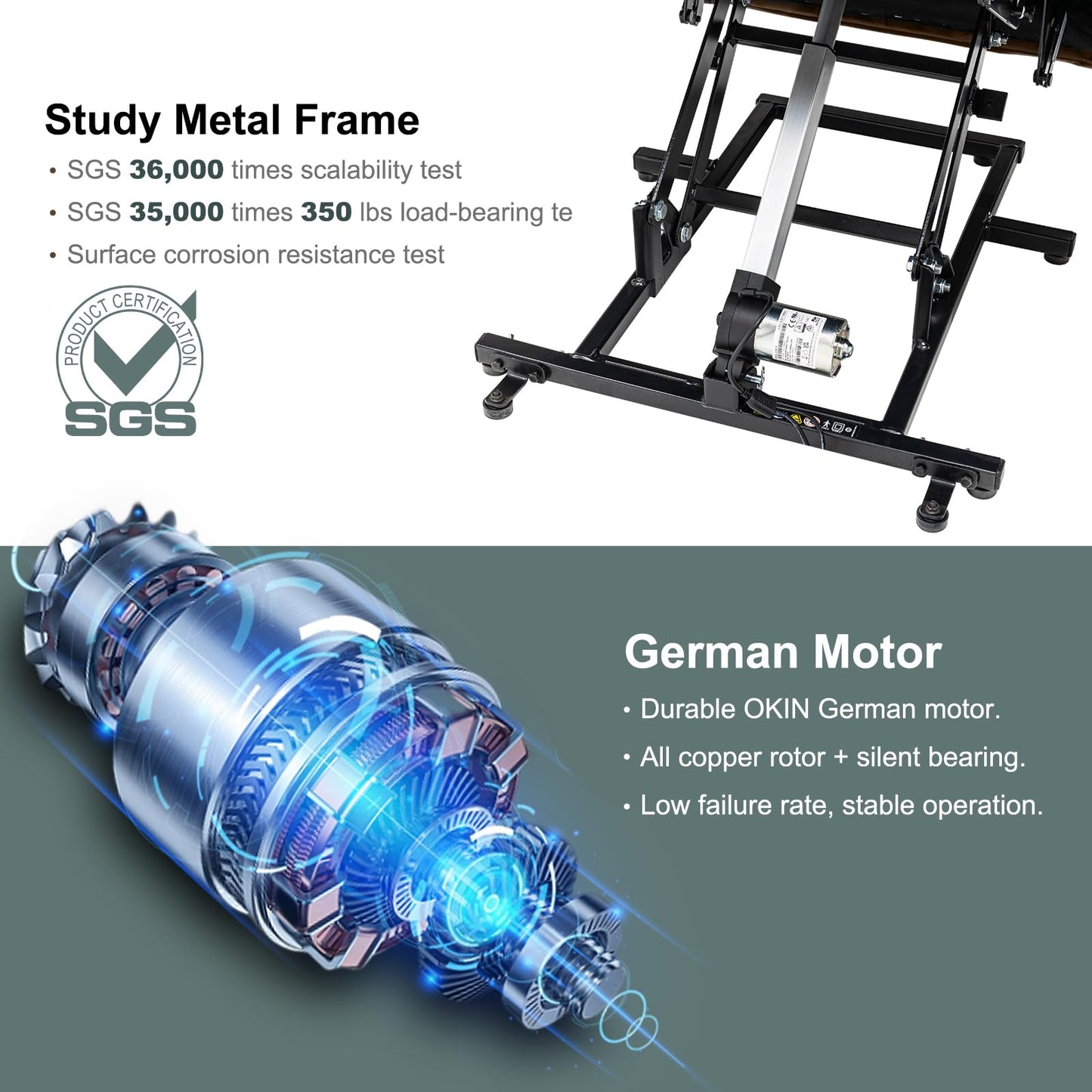 SENYUN Electric Power Lift Recliner Chair for Elderly with Heat & Massage, Chenille Large Reclining Chairs w/2 Concealed Cup Holders for Seniors Home Living Room,1PC,Grey Blue