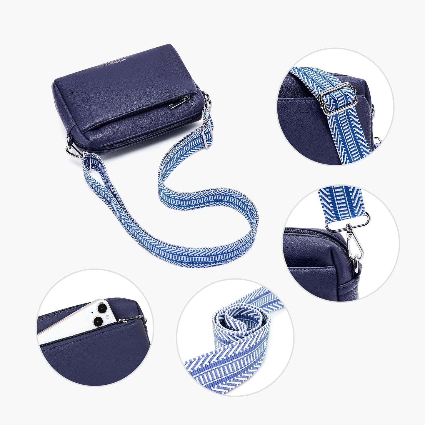 WESTBRONCO Small Crossbody Bags for Women, Shoulder Handbags, Satchel Purse with Adjustable Strap Coffee