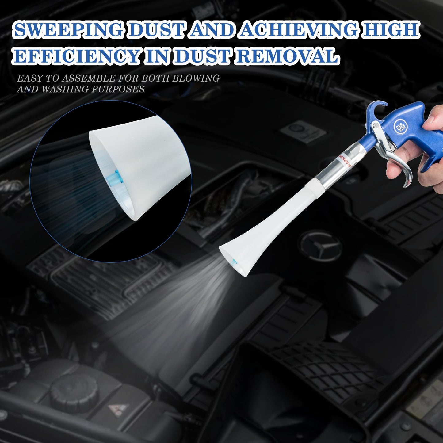 LusterCare Blow Gun Blasts Away Dirty and Air Dry from Surface Works with a Strong Gust of Air Lengthen