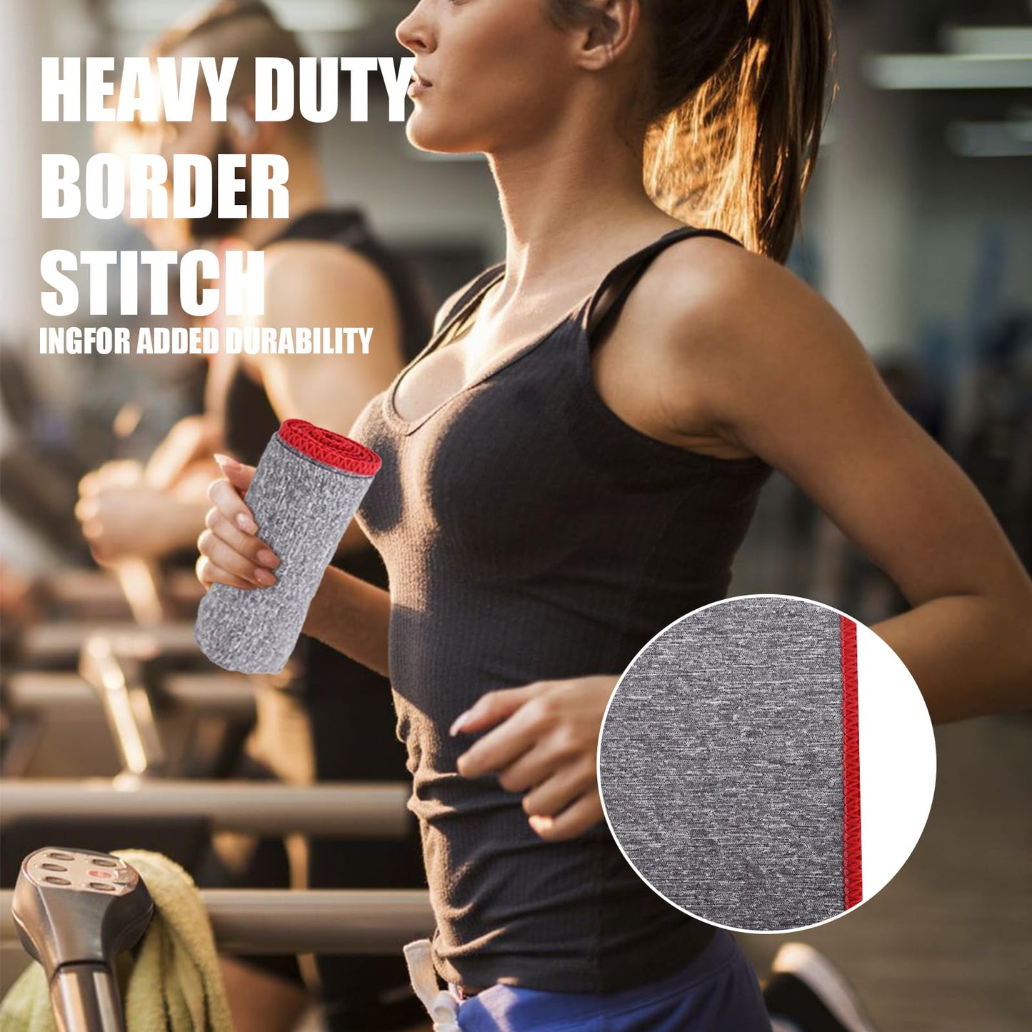 Vnoss Microfiber Quick Dry Gym Towel, Silver ION Odor-Free Absorbent Fiber, Fast Drying, Men & Women Workout Gear for Body Sweat, Working Out, Towels, 5 Pack,16 * 26.8Inch