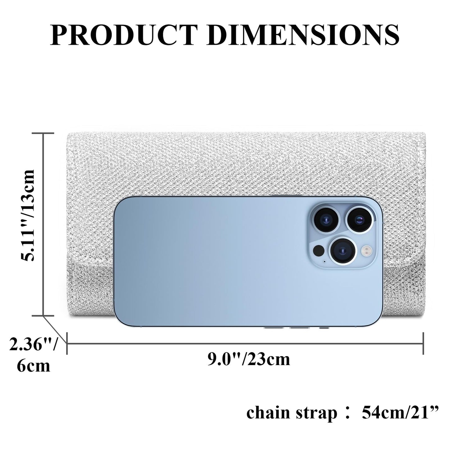 RNIEGA Clutch Purses for Women, Evening Bag with Detachable Chain Ladies Sparkling Party Handbag Wedding Bags