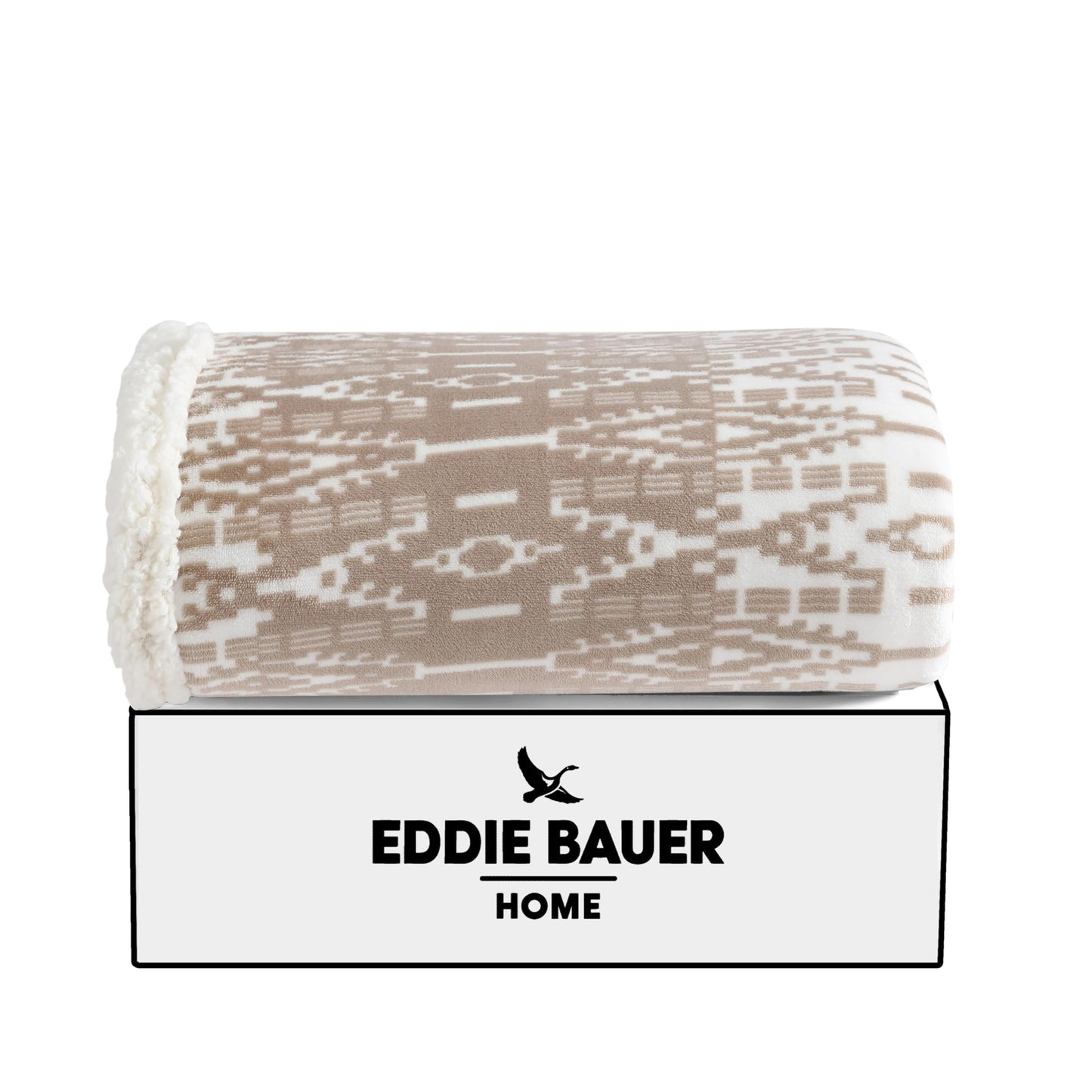 Eddie Bauer - Throw Blanket, Reversible Sherpa Fleece Bedding, Home Decor for All Seasons (San Juan Oyster, Throw)