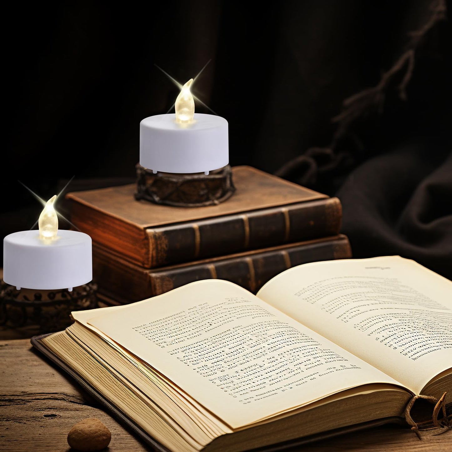 xiangpeng Tea Light Candles with Remote Control,50pack Flickering Flameless LED Candle,Long Lasting 400+Hours,Battery Operated with Timer for Home Decoration Seasonal &Festival Celebration WarmWhite