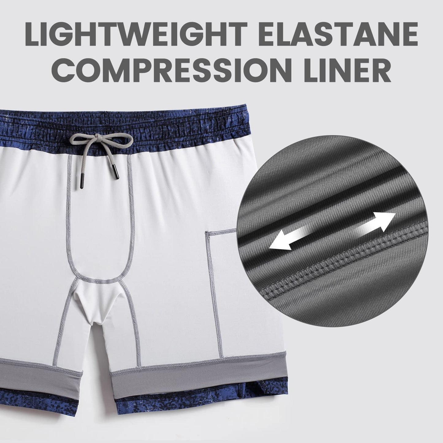 maamgic Gym Shorts for Men 7 inch Inseam with Liner Stretch 2 in 4 Workout Shorts Men Quick Dry Athletic Running Shorts Large Dark Blue