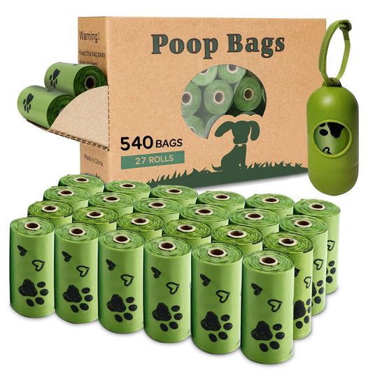 Yingdelai Dog Poop Bag, 540 Counts Biodegradable Dog Waste Bags with 1 Dispenser, Eco-Friendly Leak-Proof Pet Poop Bags for Doggy | Scented