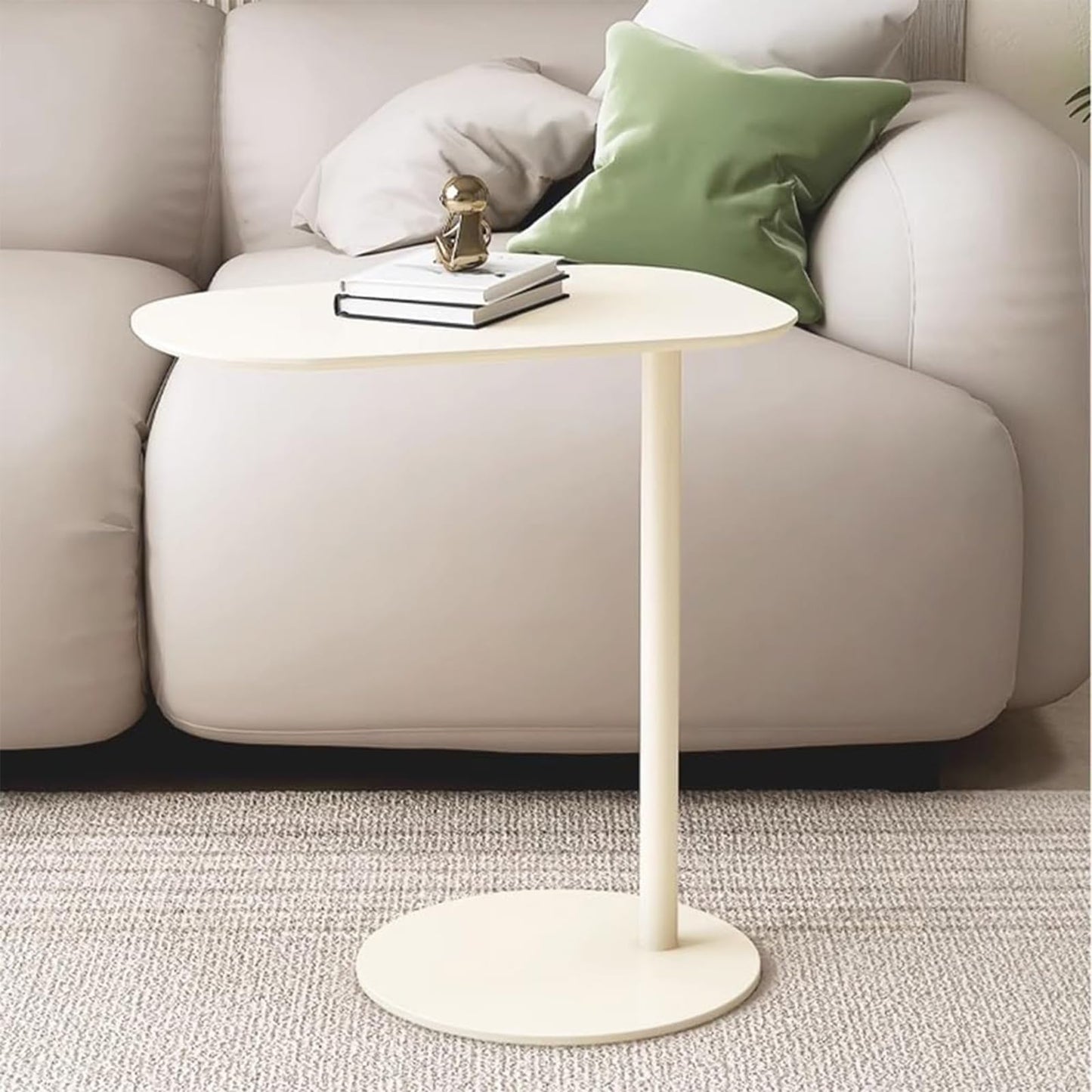 Modern Metal Side Table C Shaped End Table for Couch Slim Sofa Side Table Snack End Table Tv Trays for Eating On Couch for Dining Room, Living Room, Cafe and Balcony (1Pack)