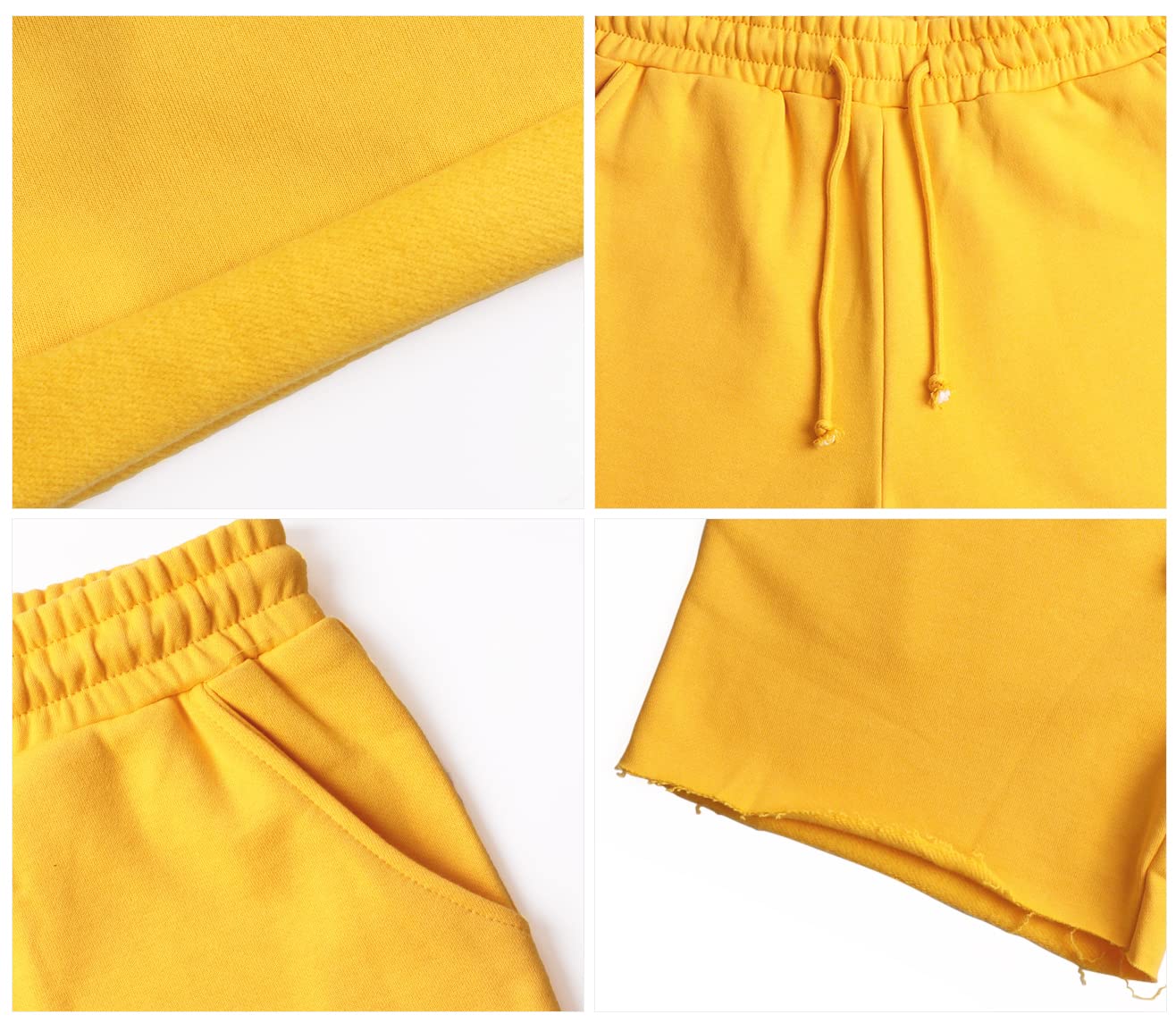 Ouber Men's Workout Squatting Shorts Slim Fit Gym Weightlifting Bodybuilding Yellow,L