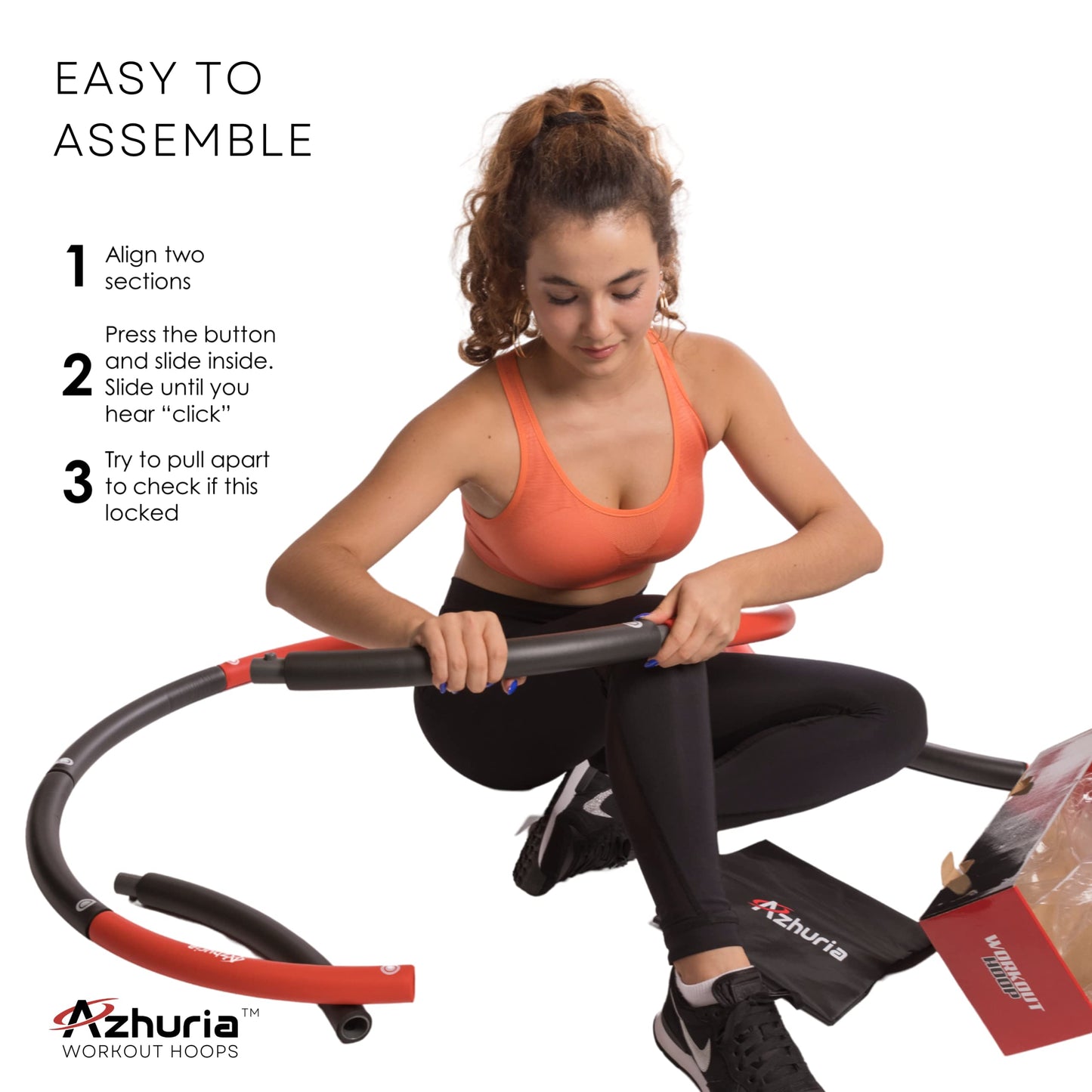 Weighted Hula Hoop Plus Size | 3.2lb weight, 43in diameter | Extra Large Hula Hoop for Adults Weight Loss | Easy to Spin, Soft Padding | Exercise Hoop for Beginners & Advanced Hoopers (Red, Black)