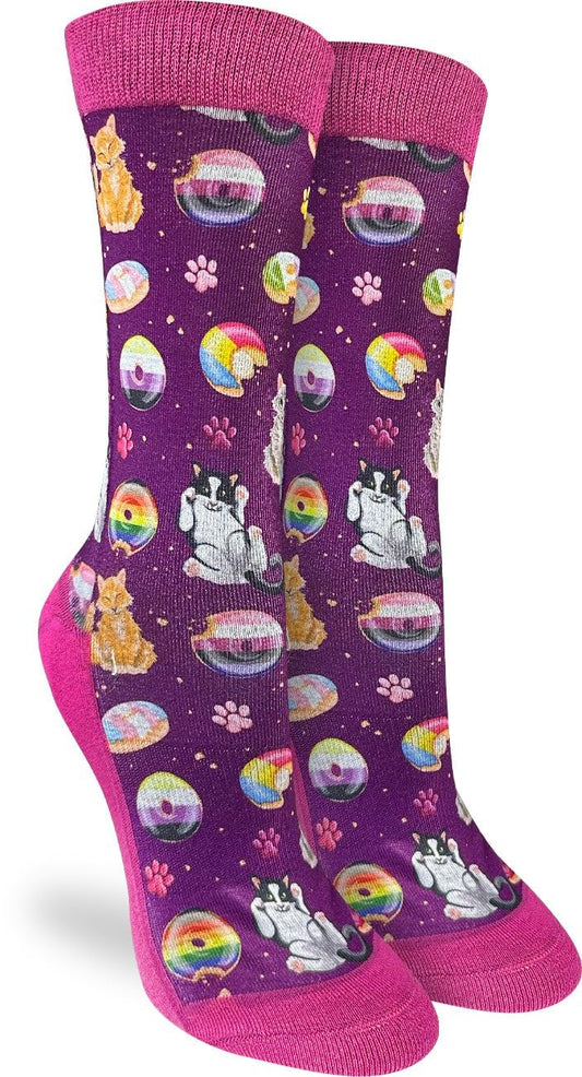 Women's Kitties & Donuts Socks, Shoe Size 5-9