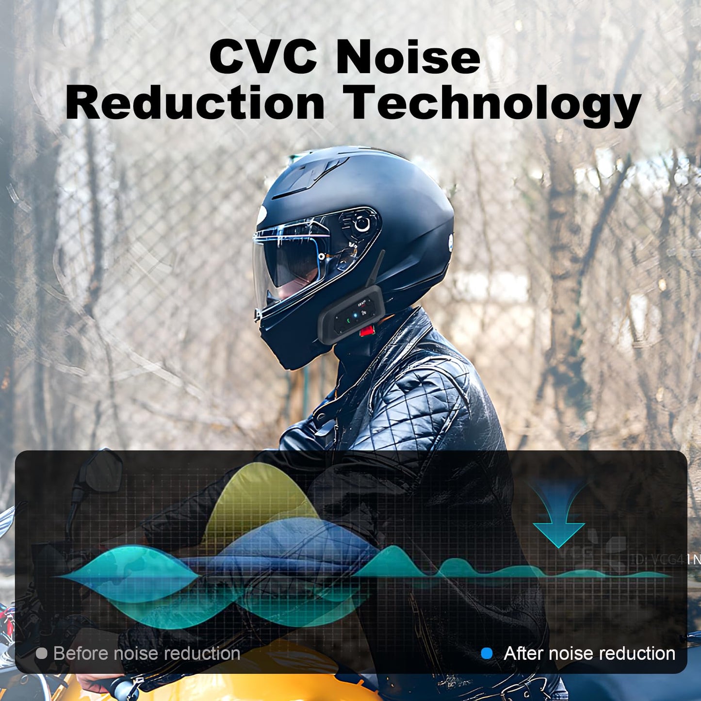 EJEAS V6 Pro Motorcycle Bluetooth Headset, Upgraded 2 Riders Intercom Helmet Communication System with Auto-Answering Call and Noise Reduction for Motorcycling Skiing and Climbing (2 Pack)