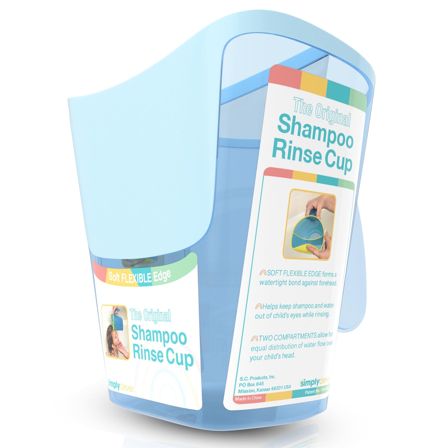 Shampoo Rinse Cup for Kids | Baby Bath Pail | Tear Free Baby Rinser Pail - Three Color Choices
