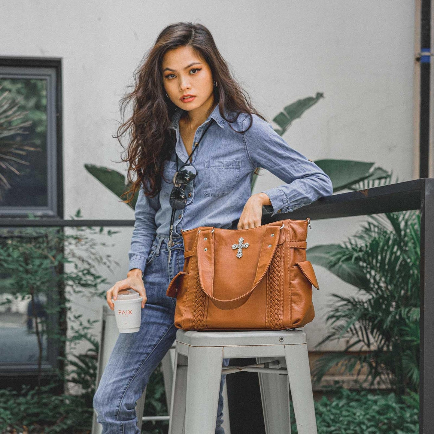 Purses and Handbags for Women Ladies Western Purse Large Hobo Bag Top Handle Handbag with Adjustable Crossbody Strap Vintage (Brown)