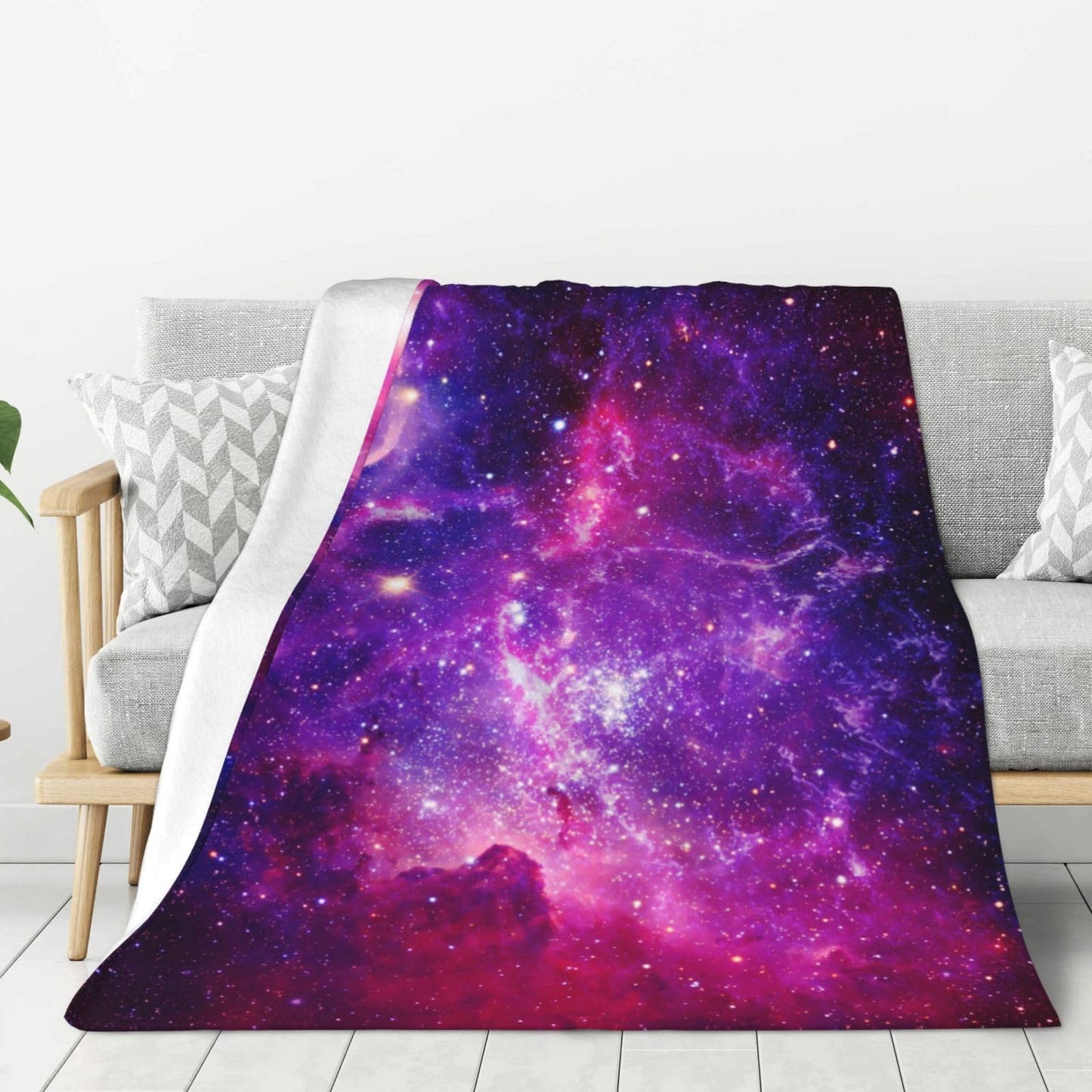 Jbofyee Bursting Galaxy Throw Blankets All Season Ultra Soft Warm Fleece Blanket for Home Bed Sofa Couch Chair Outdoor Travel Camping 60x50 Inch