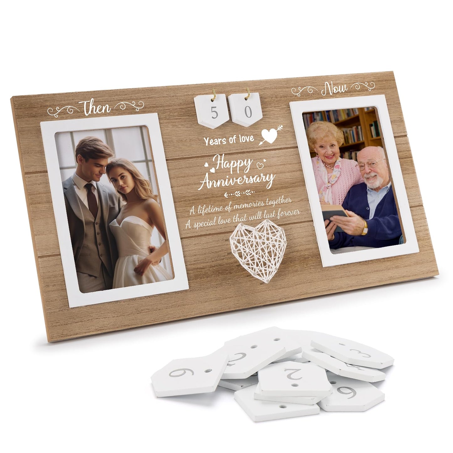 Personalized Wedding Gifts for Couples, Bridal Shower Gift for Bride, Mr & Mrs Photo Frame Holds 2pcs 4x6 Pictures, Unique Wedding Gifts for Newlyweds