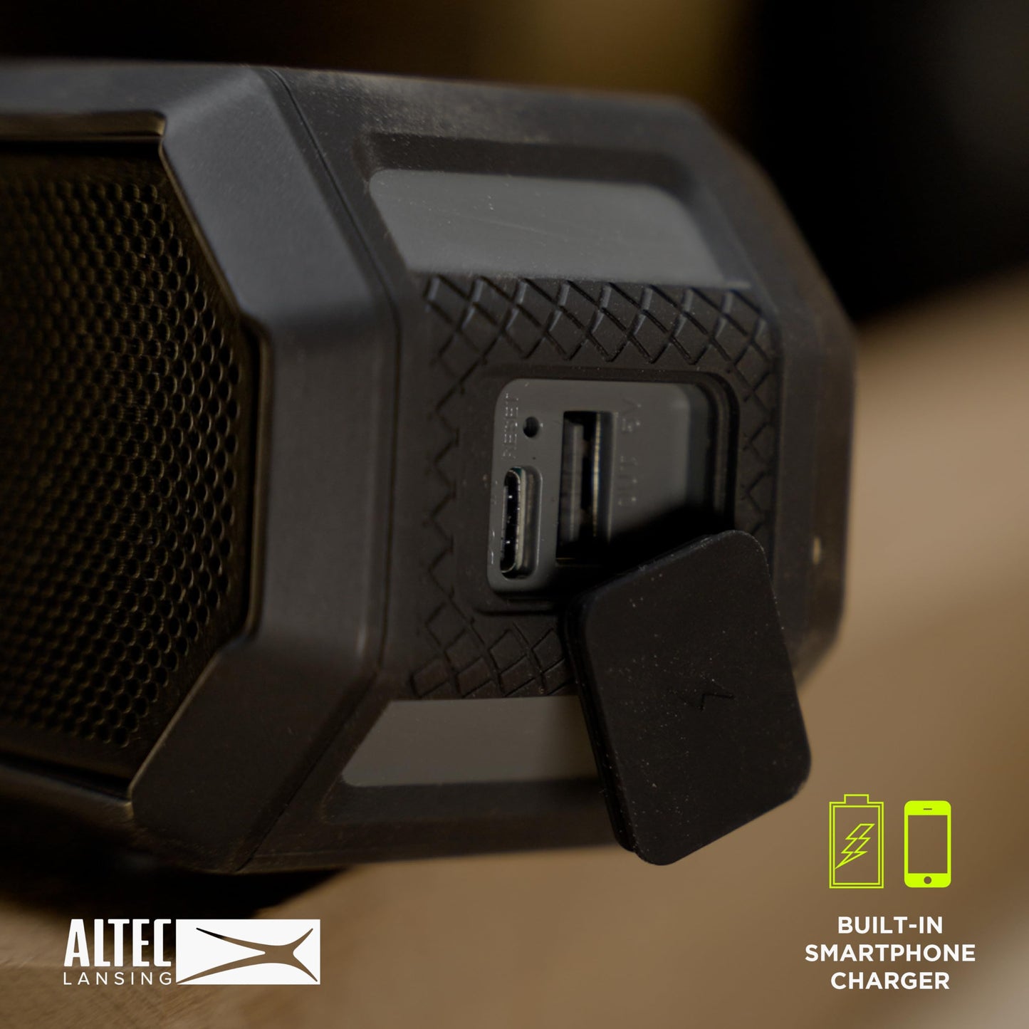 Altec Lansing Magnetic Bluetooth Speaker HYDRAJOLT 2.0, Waterproof IP67, 12W Output Power, 16H Battery, Multicolor LED, 100ft Wireless Range, Voice Assistant, USB-C Quick Charge