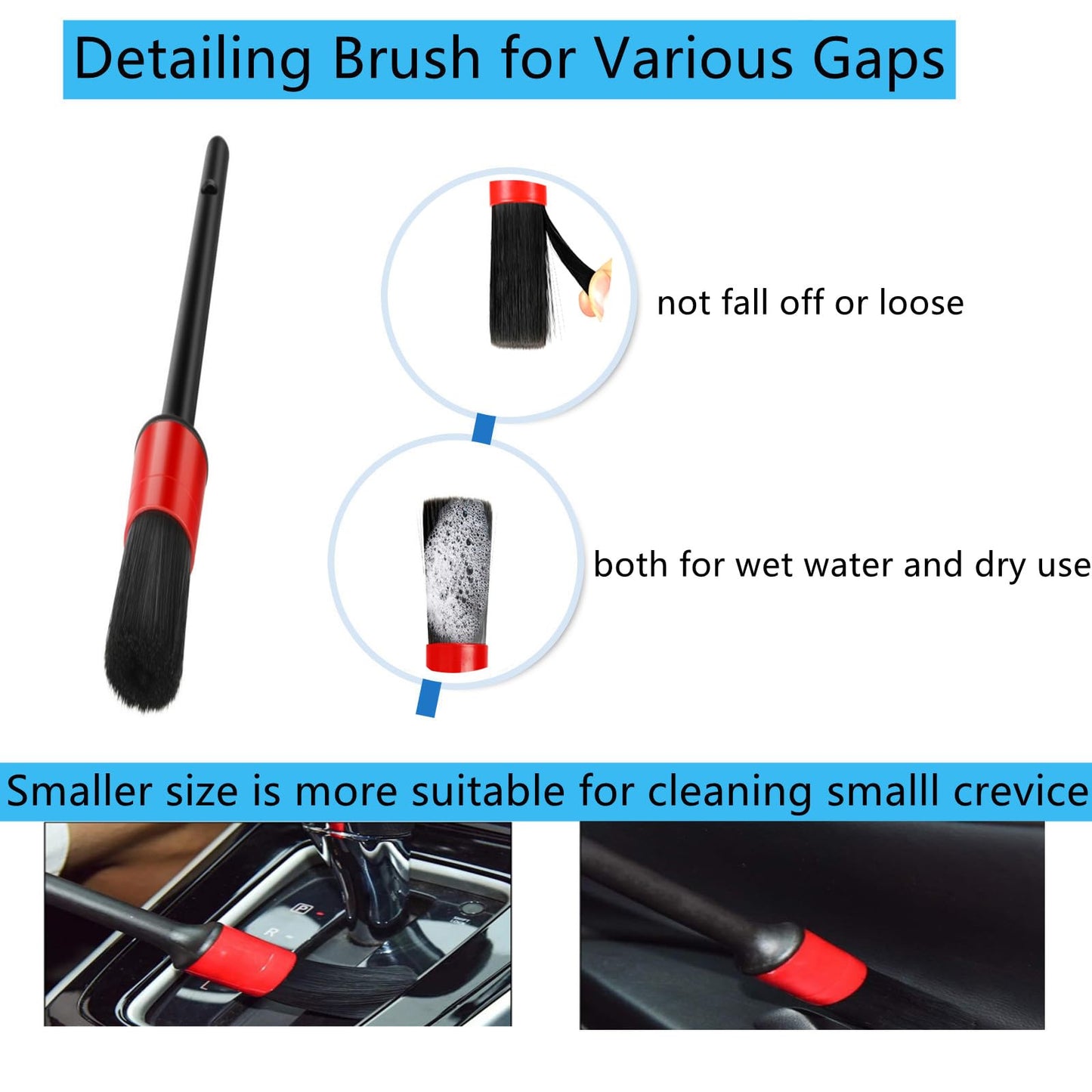 Fitosy Car Detailing Brushes Duster Cleaning Kits, Soft Hair Dashboard Air Vent Crevice Dusting Detail Cleaner Interior Accessories Tools for Decoration,Automotive,Truck,SUV,RV