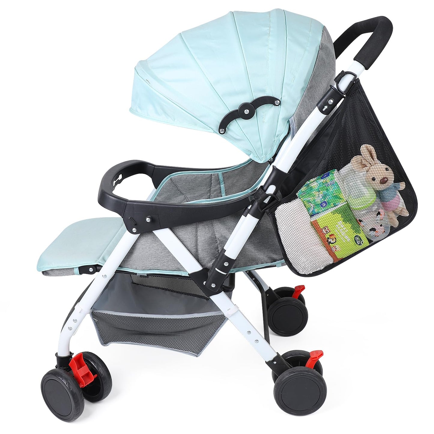 Accmor Universal Stroller Organizer, Side Sling Stroller Organizer, Mesh Cargo Net Stroller Storage Caddy Accessories, Stroller Bag Accessories Fits for Uppababy, Nuna, Baby Jogger, Doona Strollers