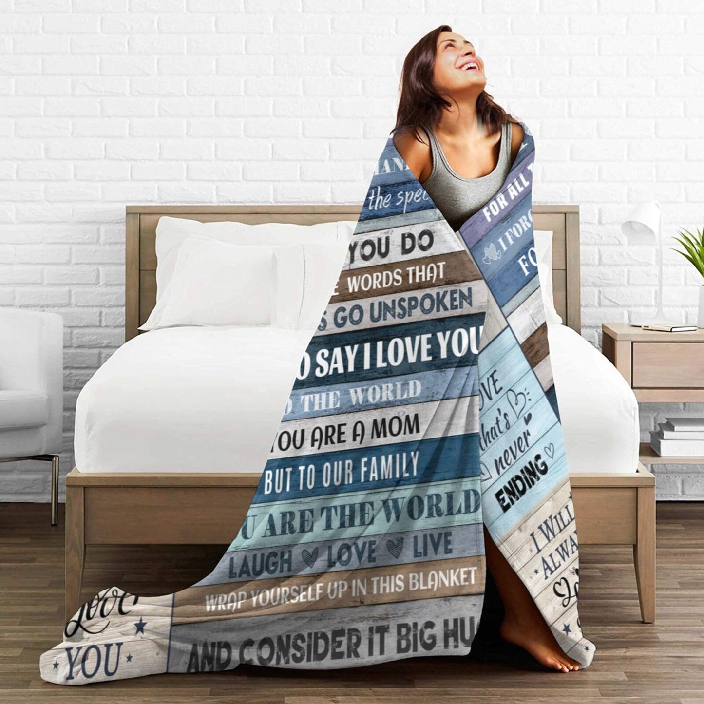 Mom Throw Blankets Mothers Gifts Anniversary for Birthday Gift Super Soft Flannel Blankets for Bed Couch 60'' x 50''