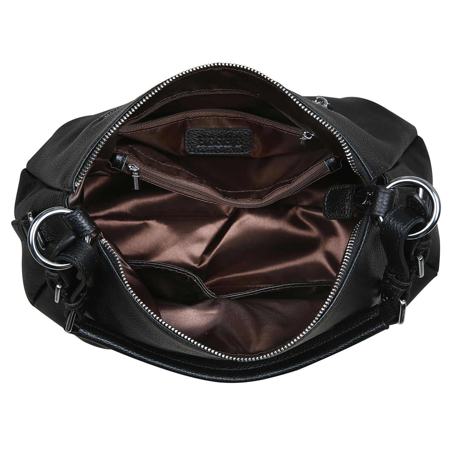 HESHE Leather Purses and Handbags Hobo Shoulder Bags Tote Bag Crossbody Purse Ladies Designer Satchel Bags(Black)