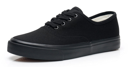 Cull4U Women's Laid Back Footwear Low-Top Sneaker Shoe (5 M US,All-Black)