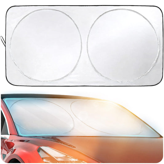 FORTEM Car Sun Shade for Windshield, Reflective Windshield Sunshade, 240T Polyester, Automotive Interior Sun Protection, Ultimate Heat and UV Shield, Foldable, Storage Bag